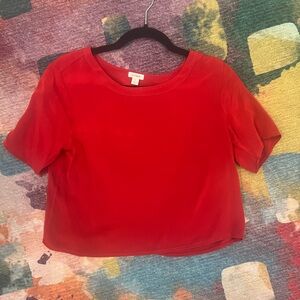Cuyana Silk Cropped Shirt